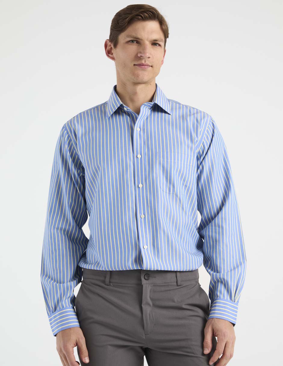 Camisa de vestir de algodón manga larga para hombre Camisa de vestir de algodón manga larga para hombre