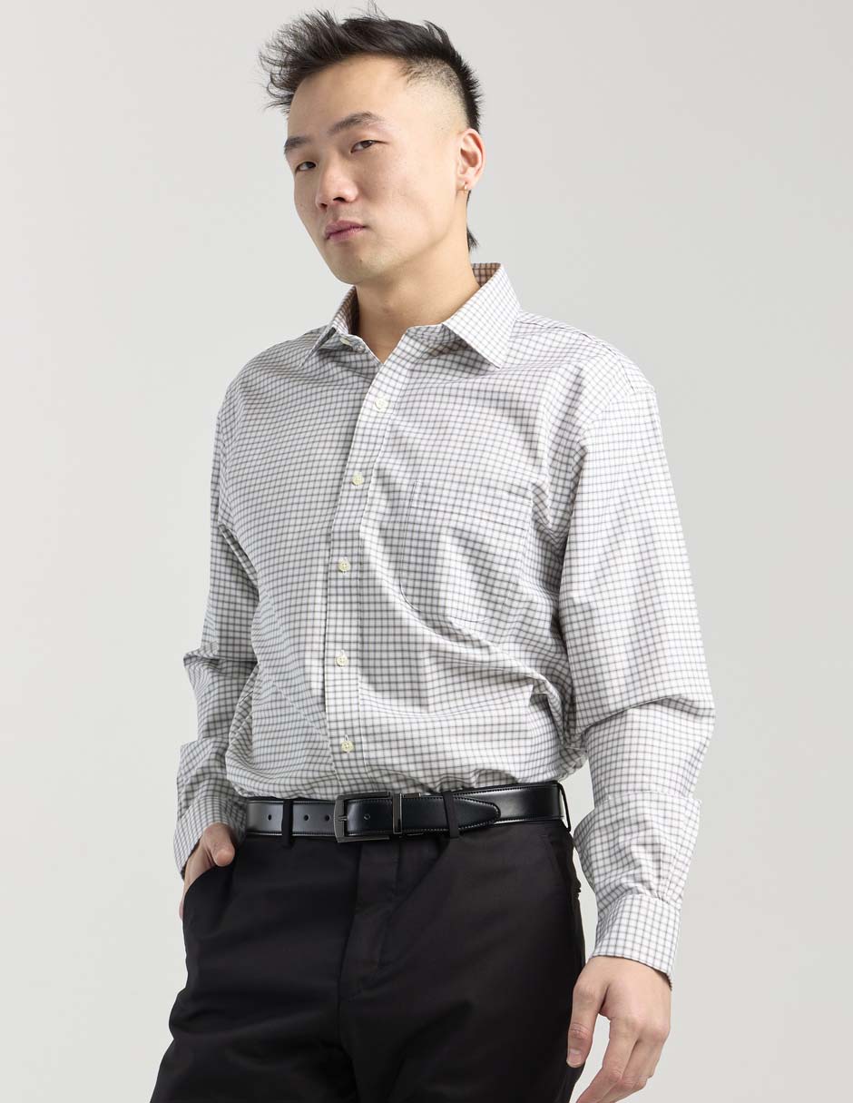 Camisa de vestir de algodón manga larga para hombre Camisa de vestir de algodón manga larga para hombre
