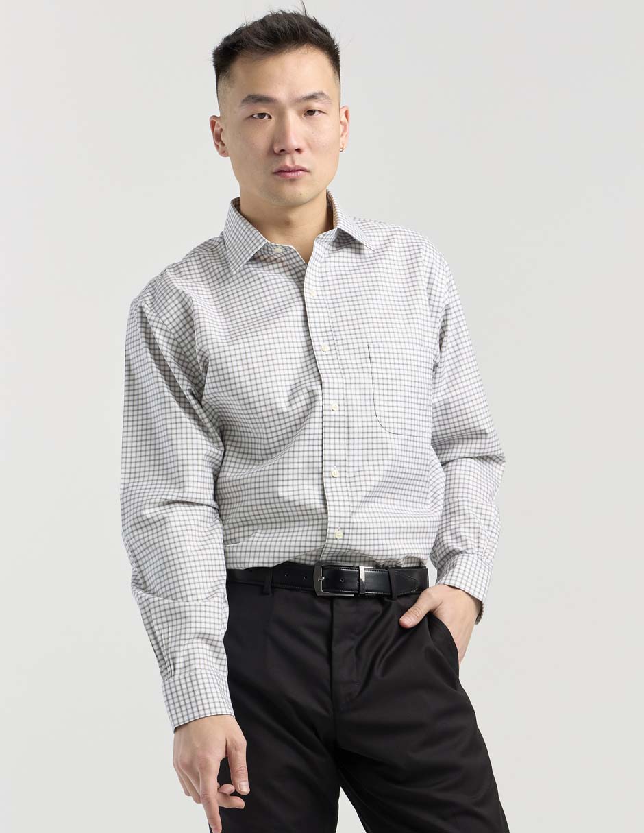 Camisa de vestir de algodón manga larga para hombre 2