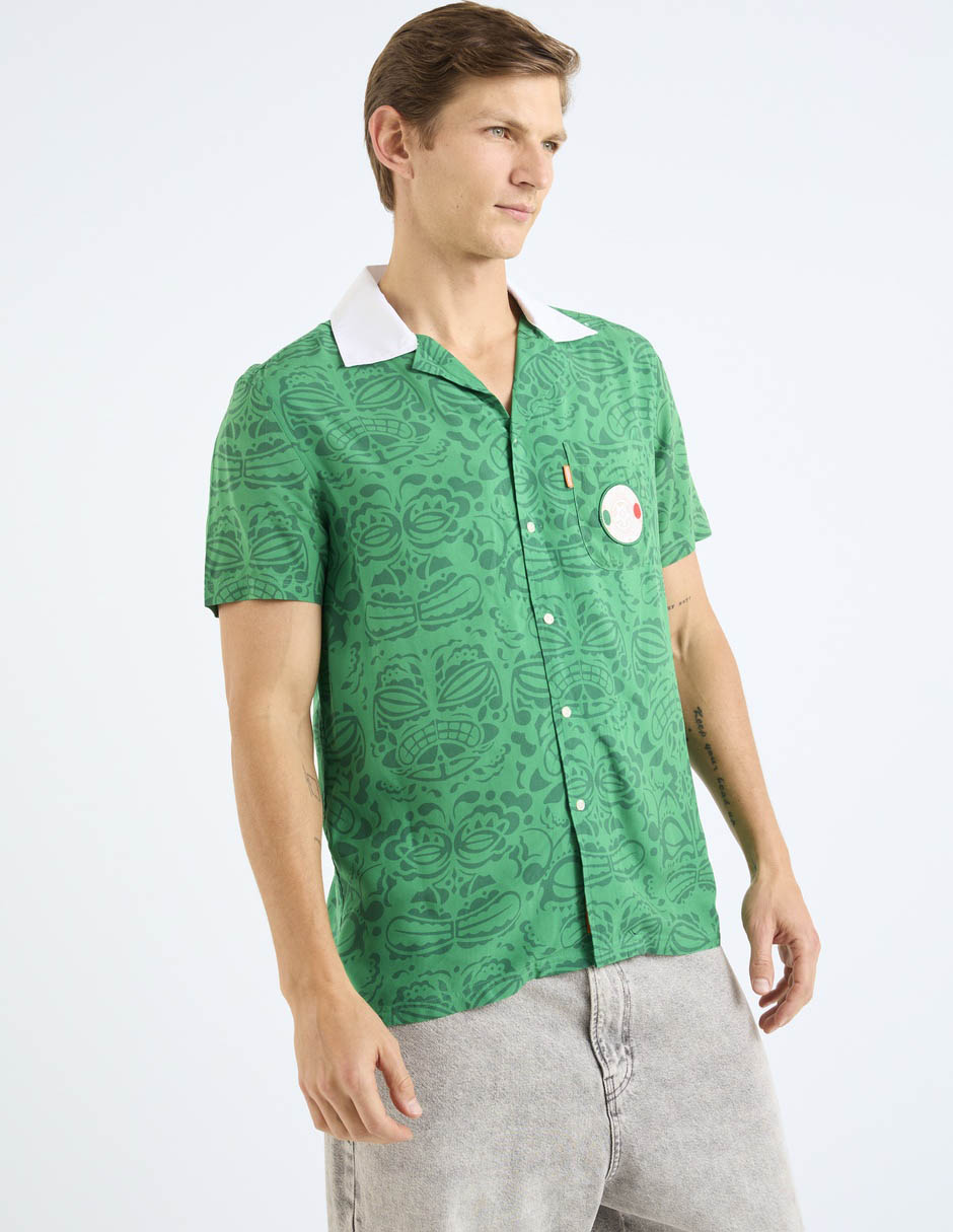 Camisa business casual manga corta para hombre Camisa business casual manga corta para hombre