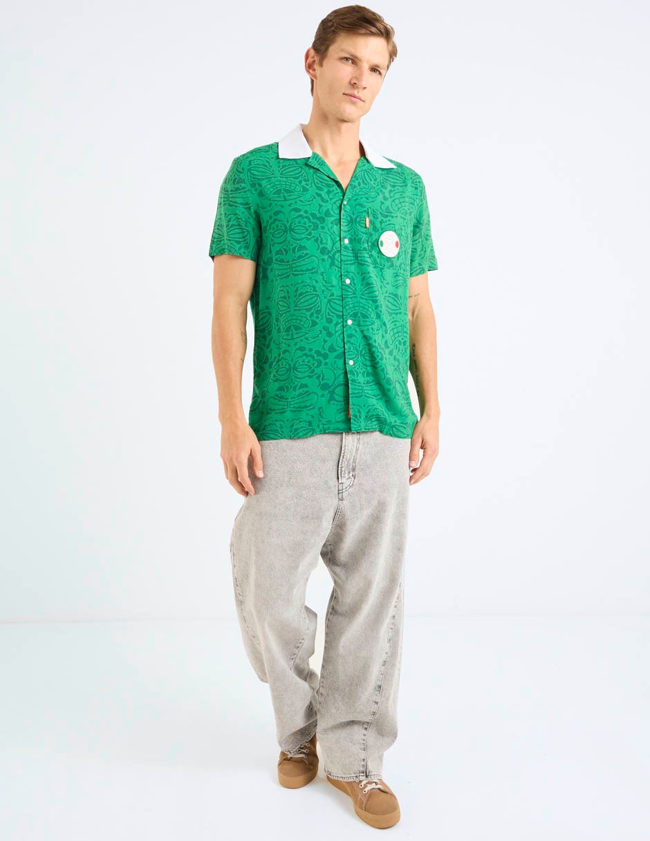 Camisa business casual manga corta para hombre 3