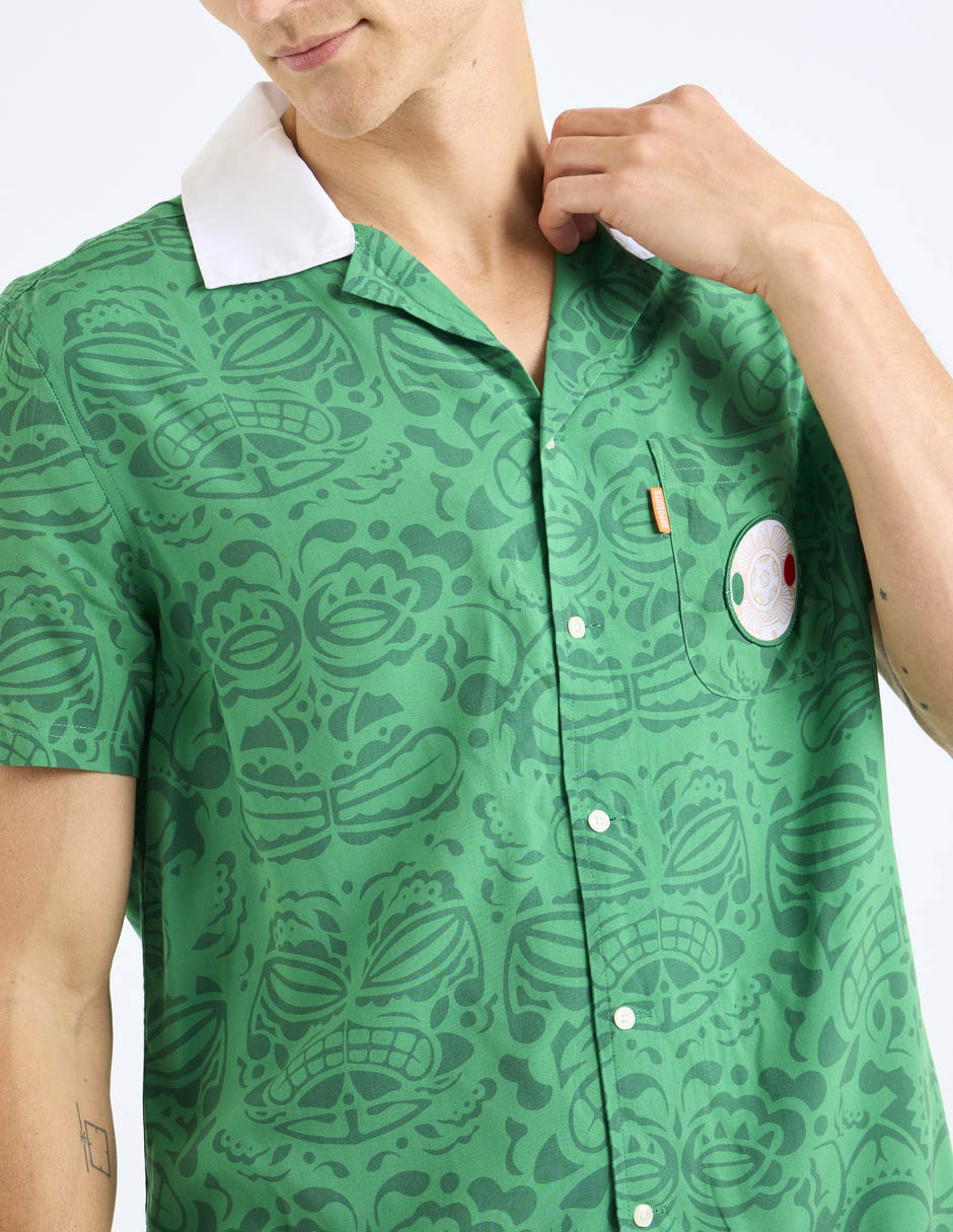 Camisa business casual manga corta para hombre 5