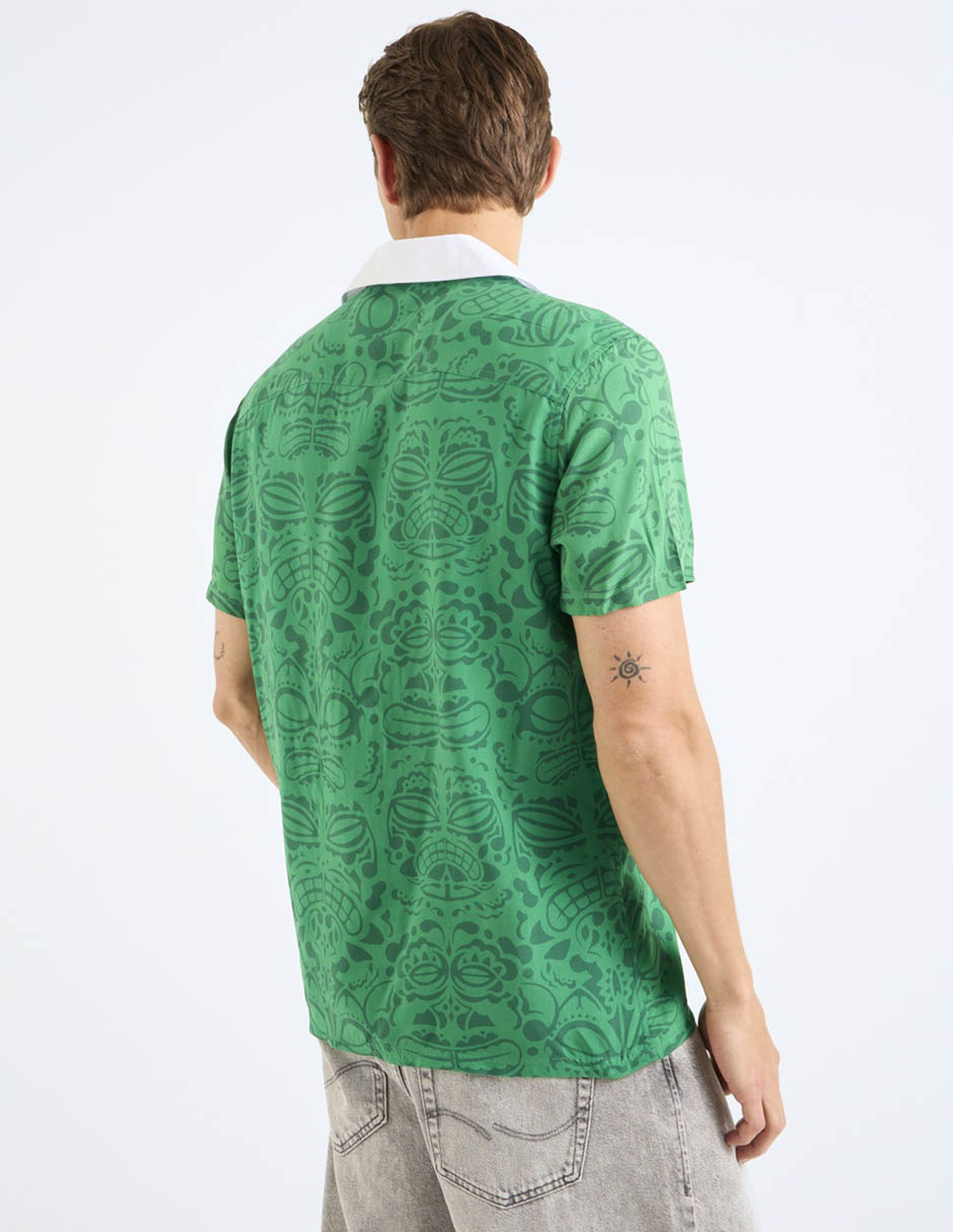 Camisa business casual manga corta para hombre 6