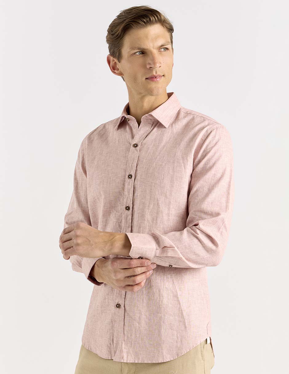 Camisa formal de algodón manga larga para hombre 2
