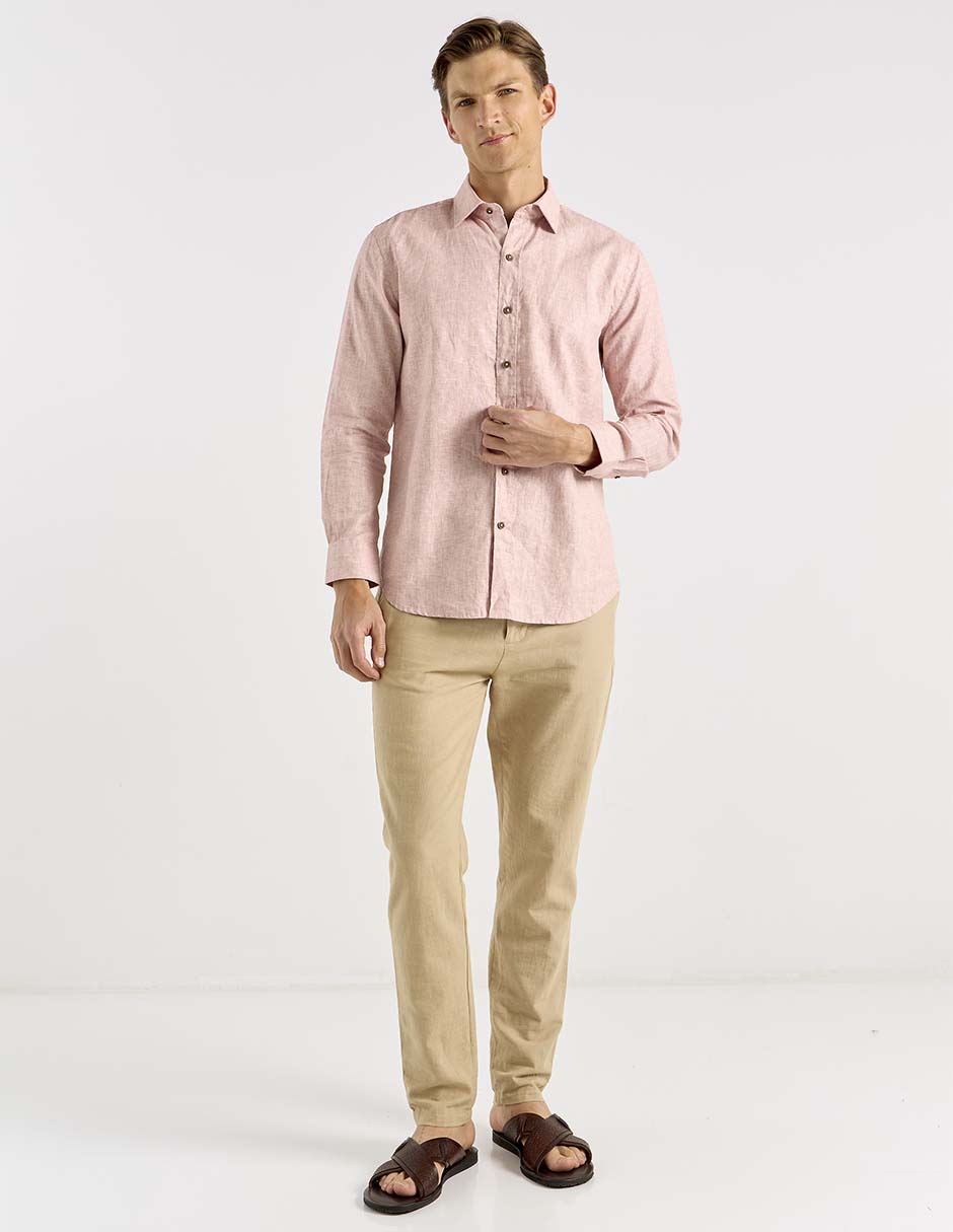 Camisa formal de algodón manga larga para hombre 3