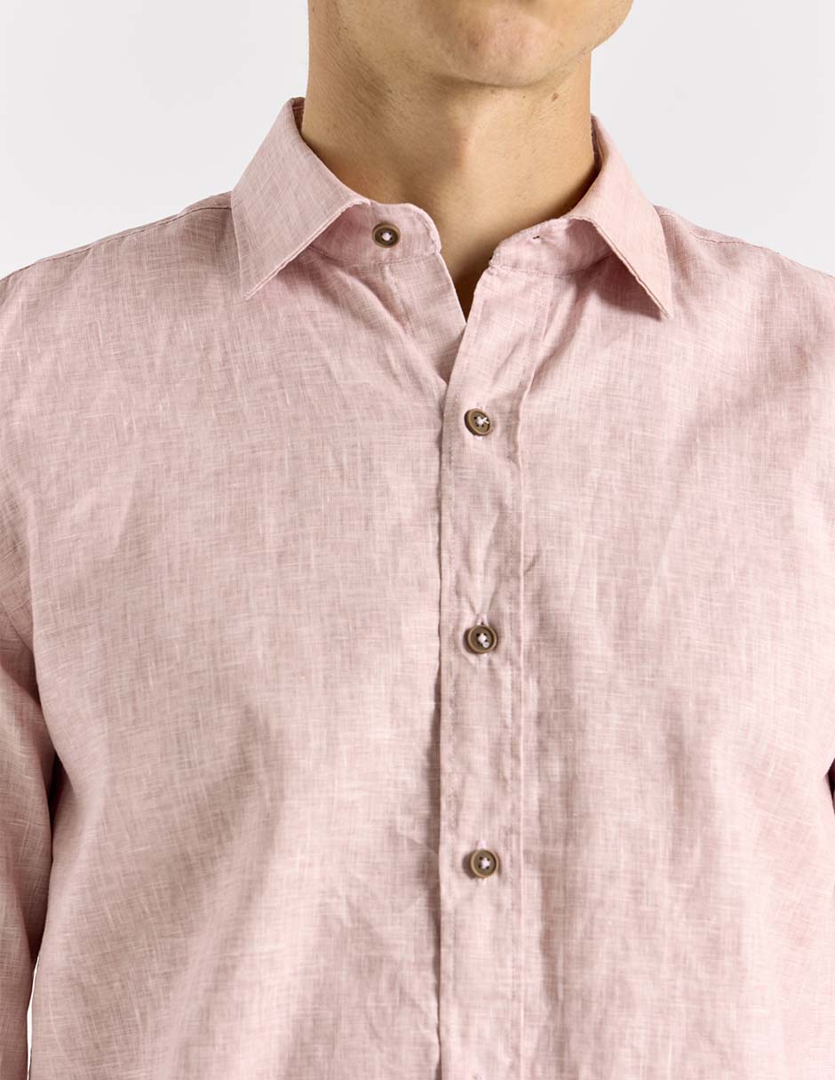 Camisa formal de algodón manga larga para hombre 4