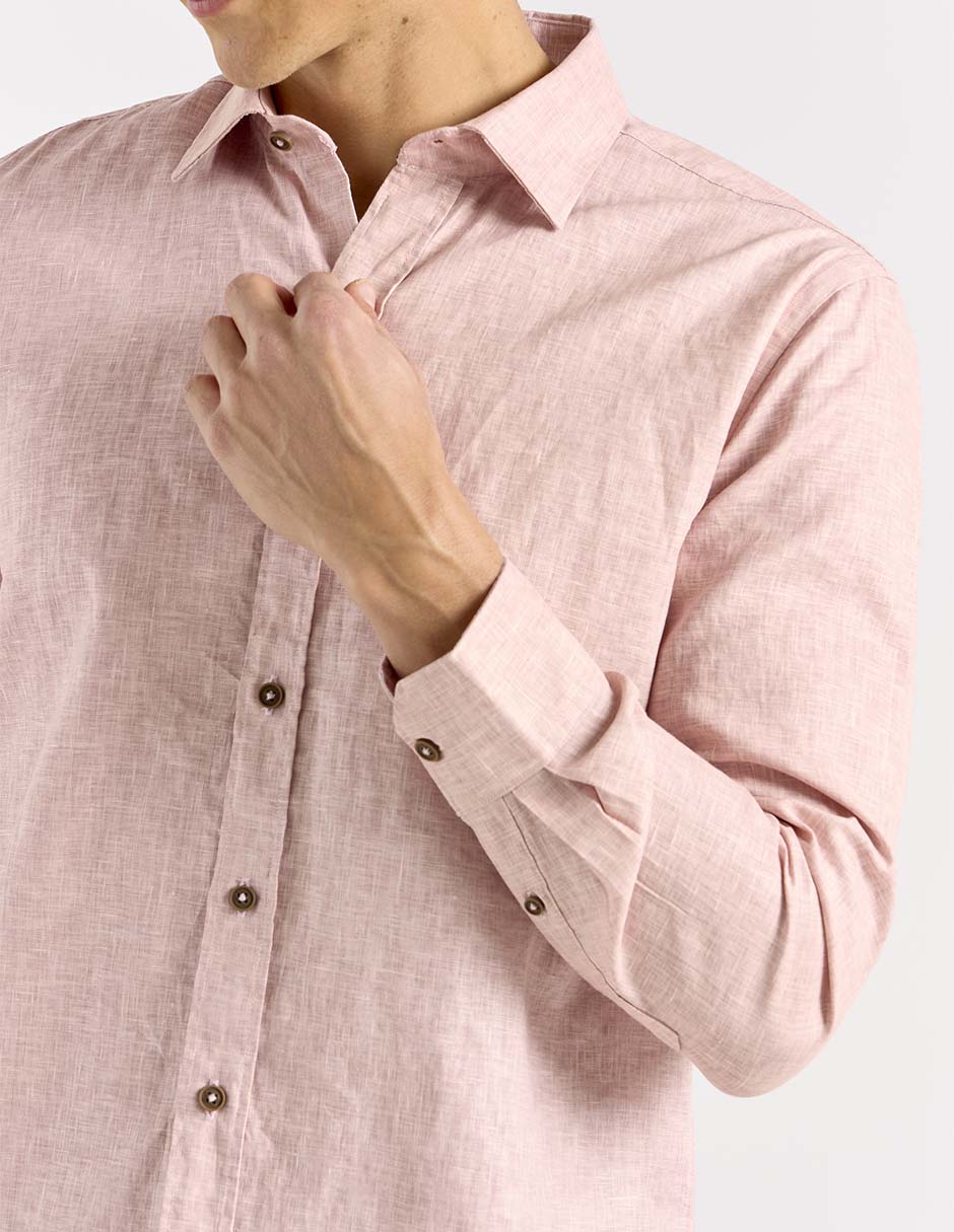 Camisa formal de algodón manga larga para hombre 5