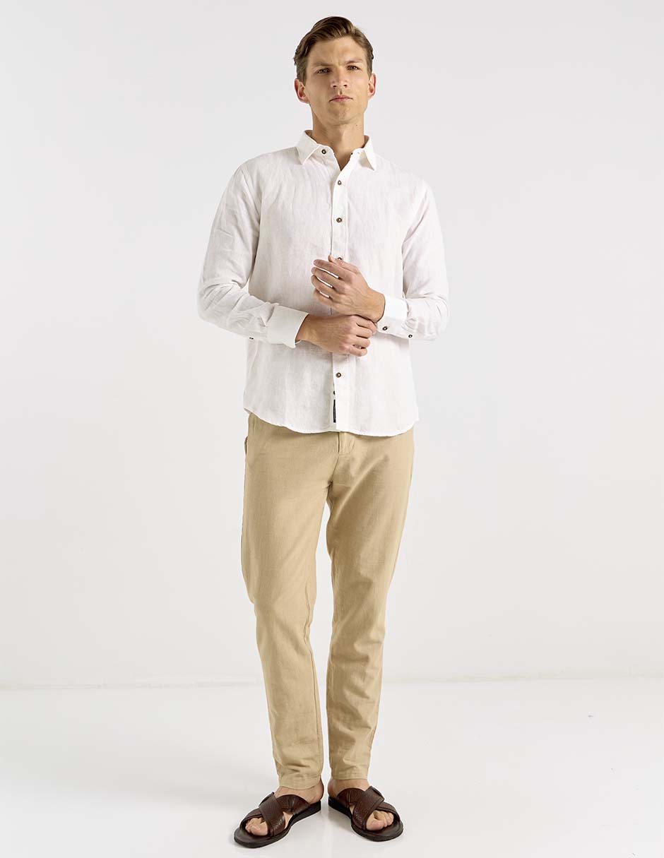 Camisa casual de algodón manga larga para mujer 3
