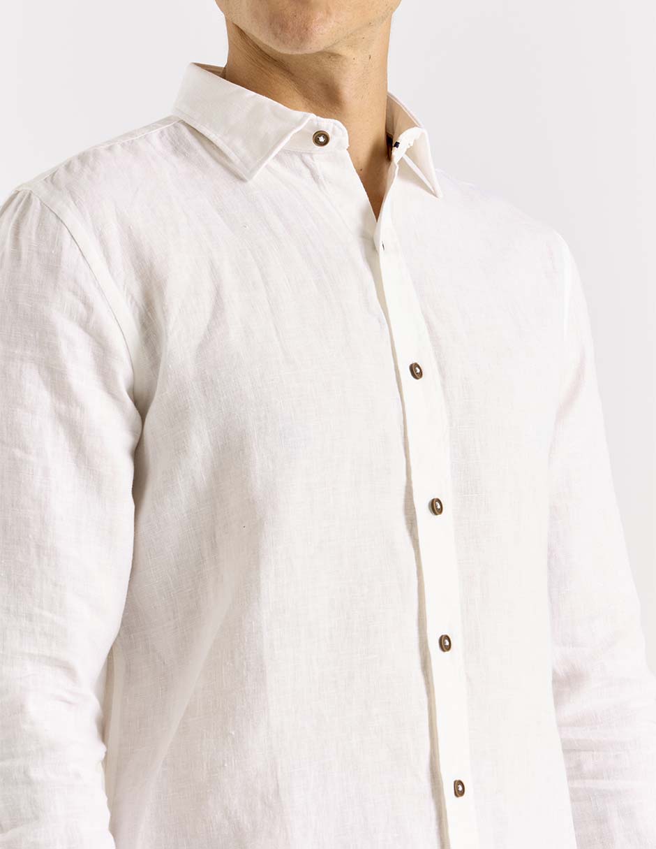 Camisa casual de algodón manga larga para mujer 4