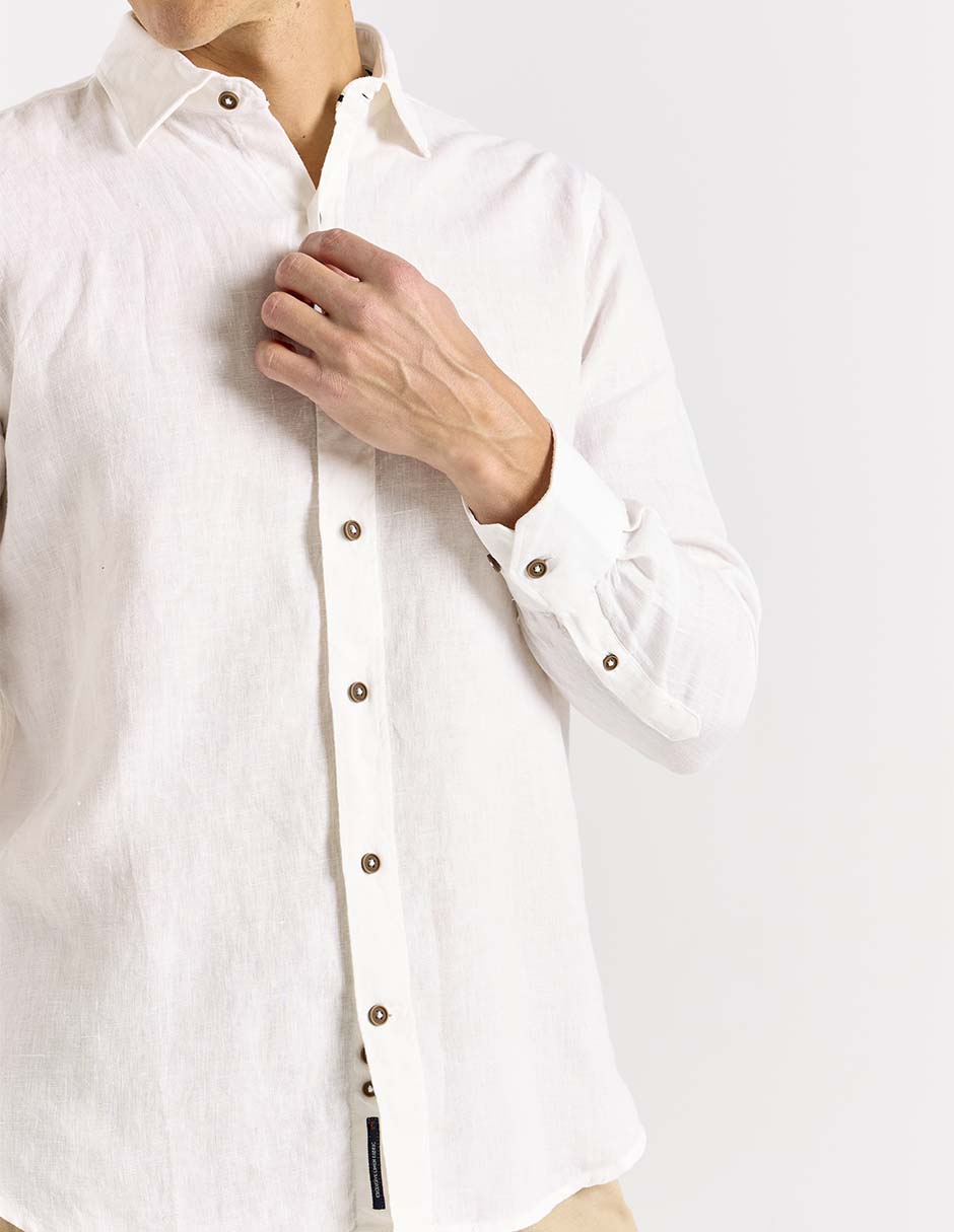 Camisa casual de algodón manga larga para mujer 5