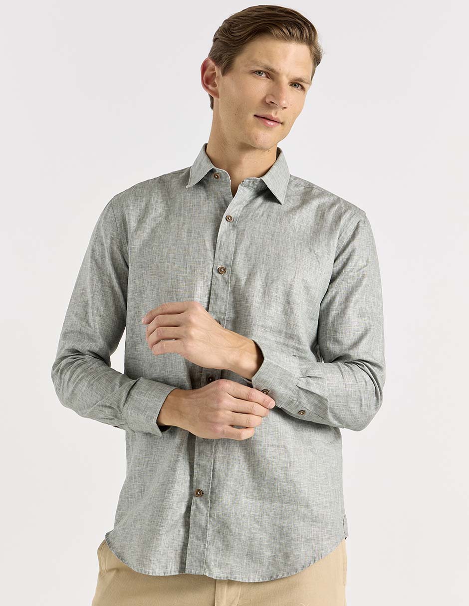 Camisa casual de algodón manga larga para hombre 2