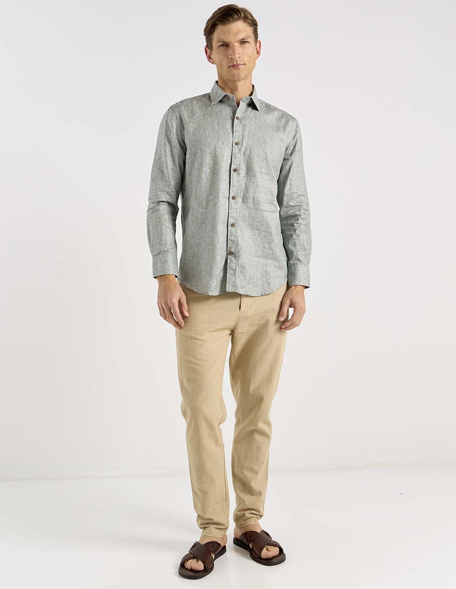Camisa casual de algodón manga larga para hombre 3