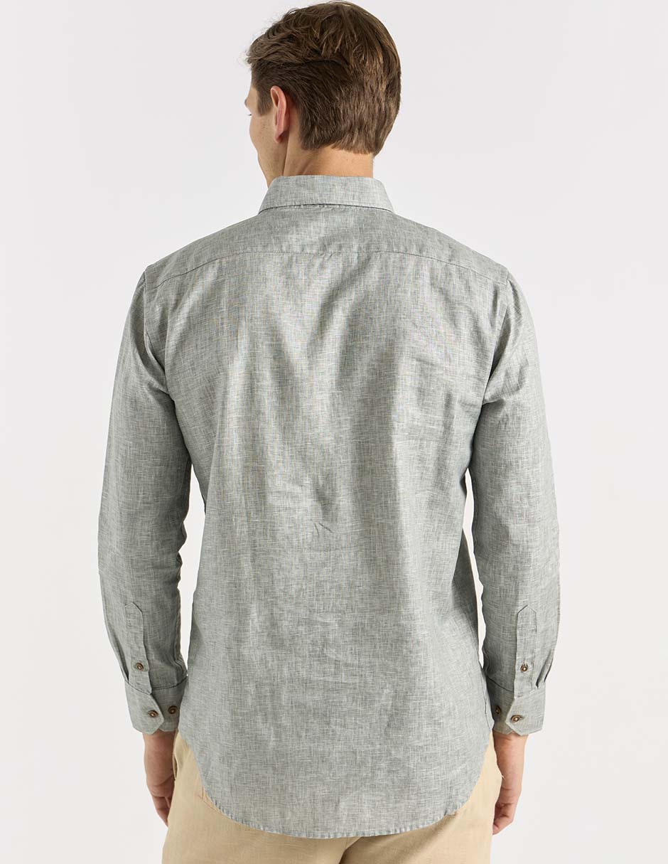 Camisa casual de algodón manga larga para hombre 6