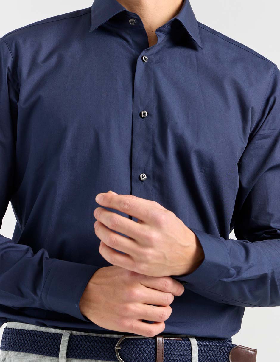 Camisa de vestir de algodón manga larga para hombre 4