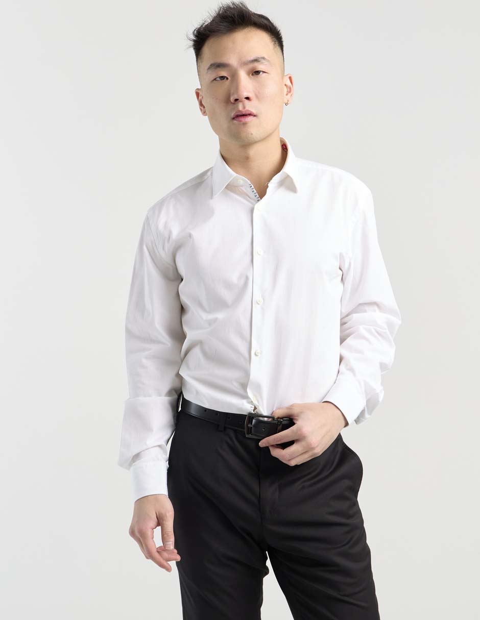 Camisa business casual de algodón manga larga para hombre 2