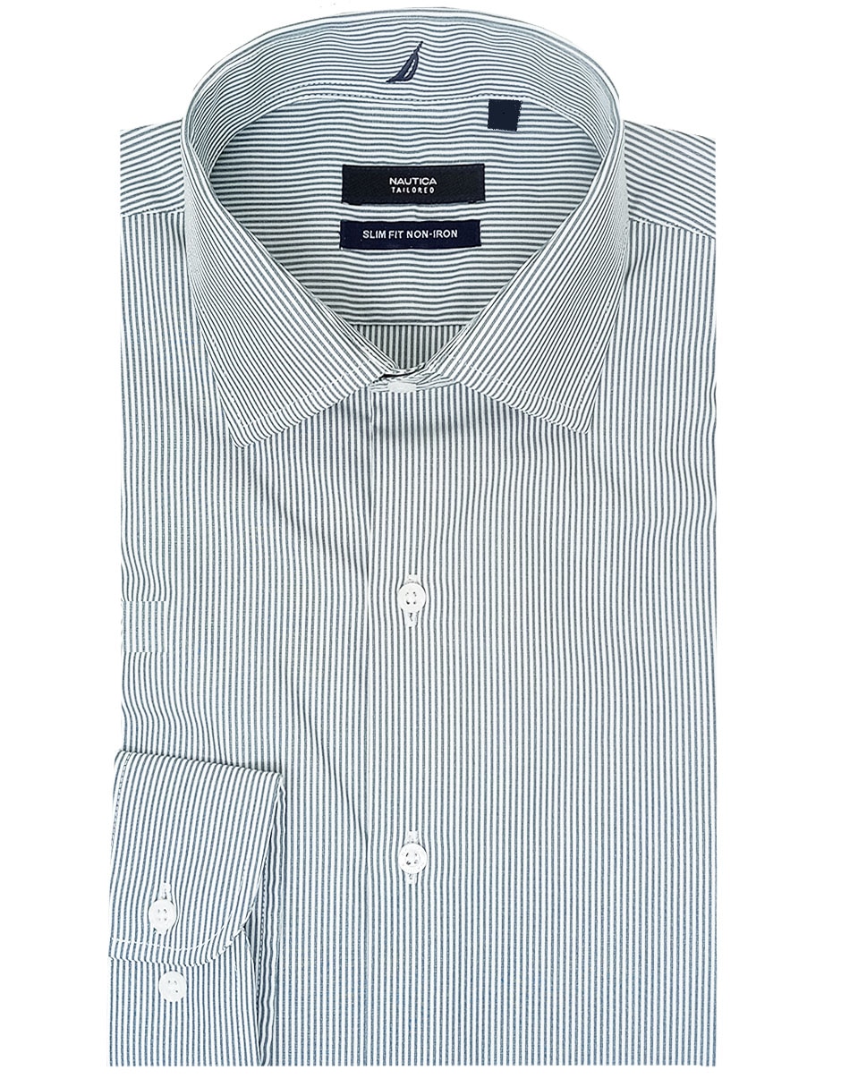 Camisa de vestir de algodón manga larga para hombre