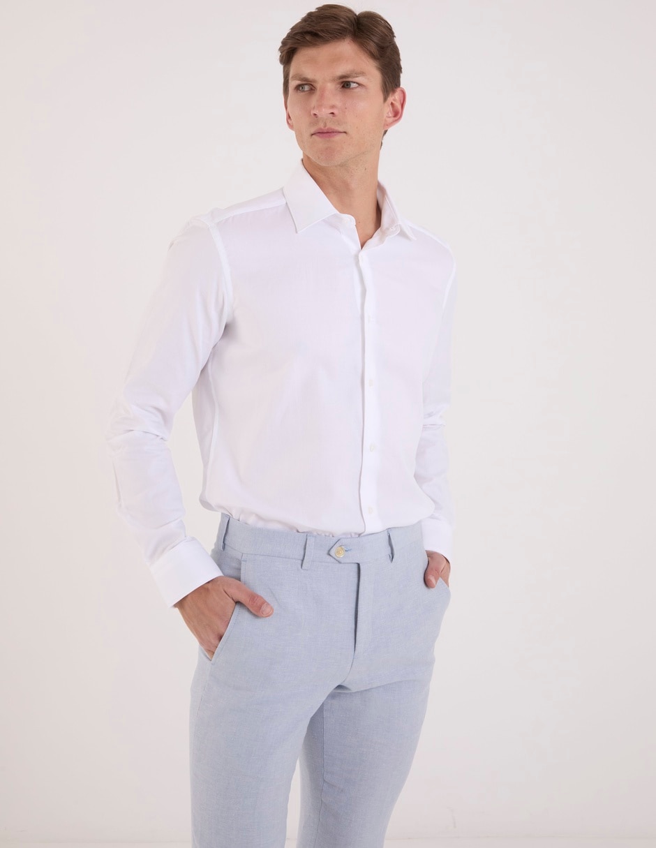 Camisa de vestir de algodón manga larga para hombre Camisa de vestir de algodón manga larga para hombre