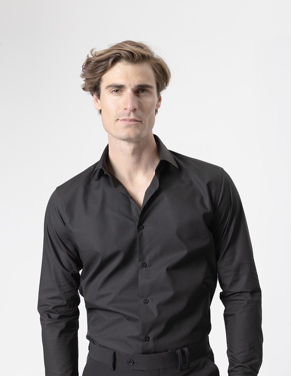 Camisa formal de algodón manga larga para hombre 3