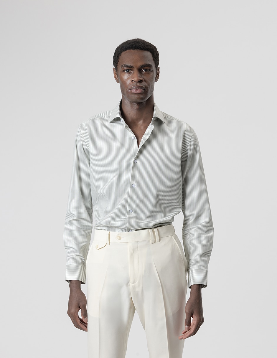 Camisa formal de algodón manga larga para hombre Camisa formal de algodón manga larga para hombre