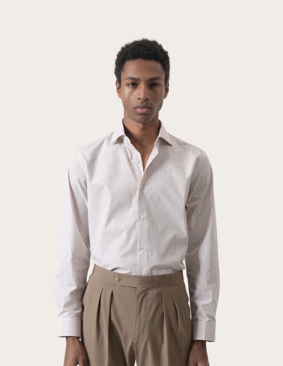 Camisa de vestir de algodón manga larga para hombre