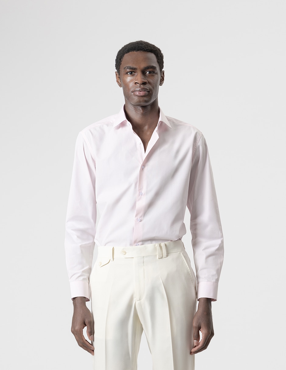 Camisa formal de algodón manga larga para hombre