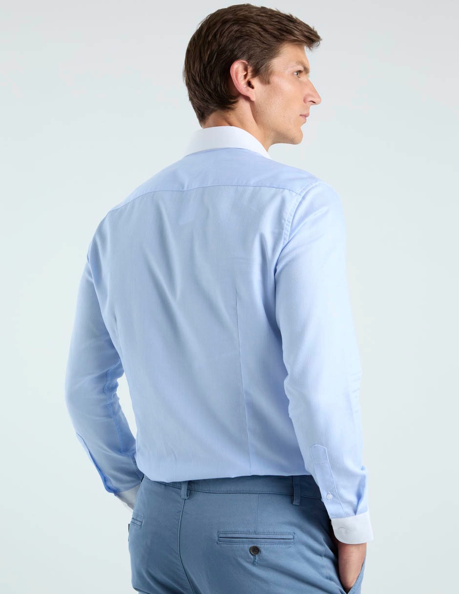 Camisa de vestir de algodón manga larga para hombre 2