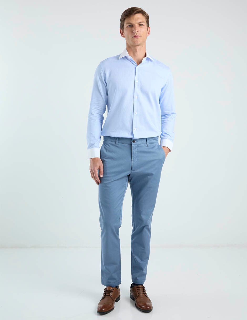 Camisa de vestir de algodón manga larga para hombre 3