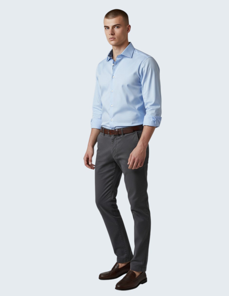 Camisa de vestir de algodón manga larga para hombre 2