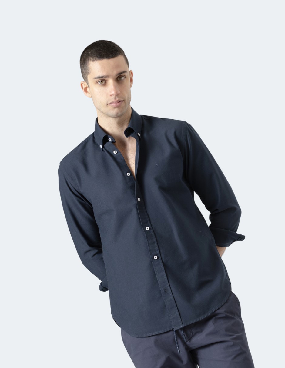 Camisa casual de algodón manga larga para hombre 2