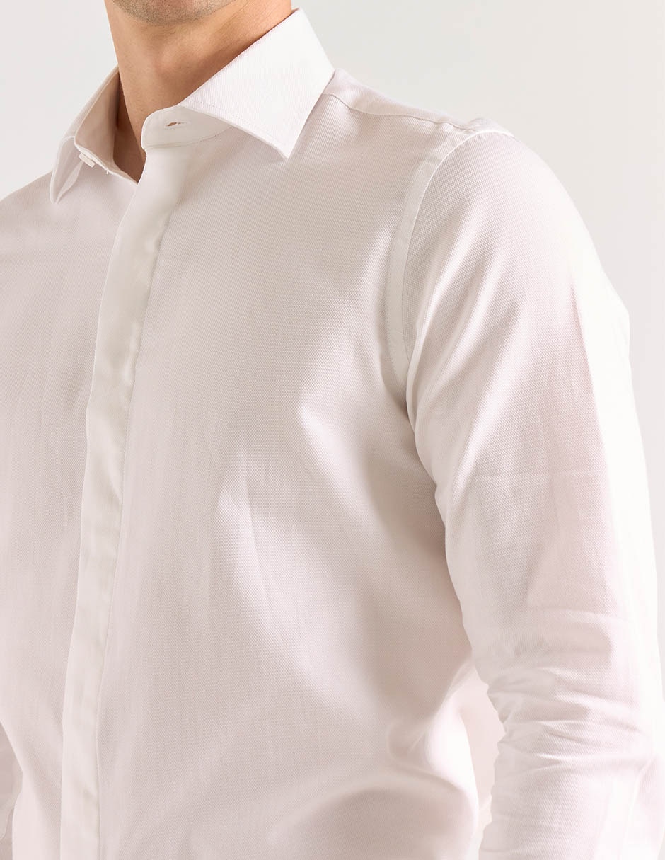 Camisa de vestir de algodón manga larga para hombre 4