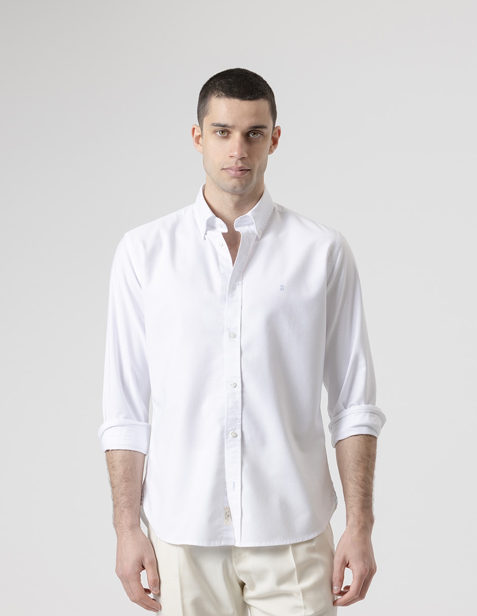 Camisa casual de algodón manga larga para hombre