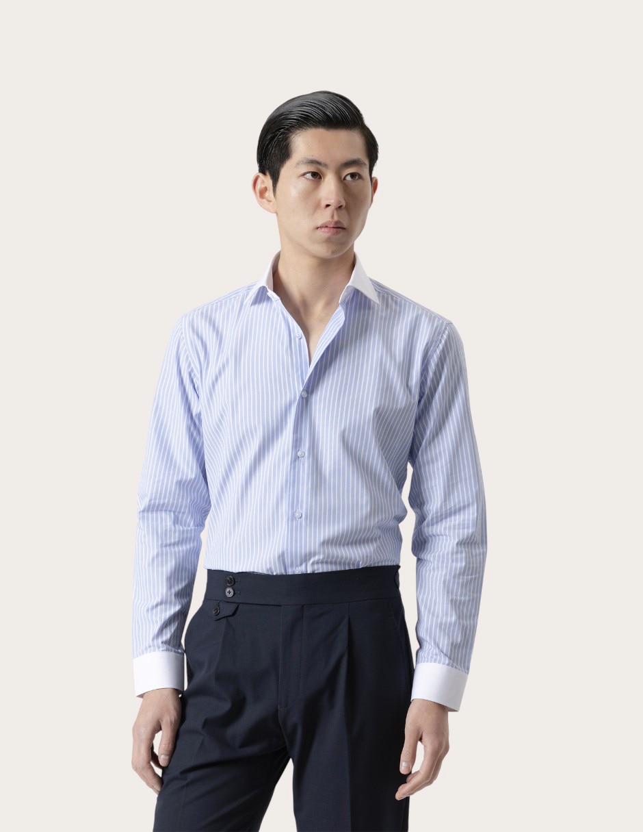 Camisa de vestir de algodón manga larga para hombre