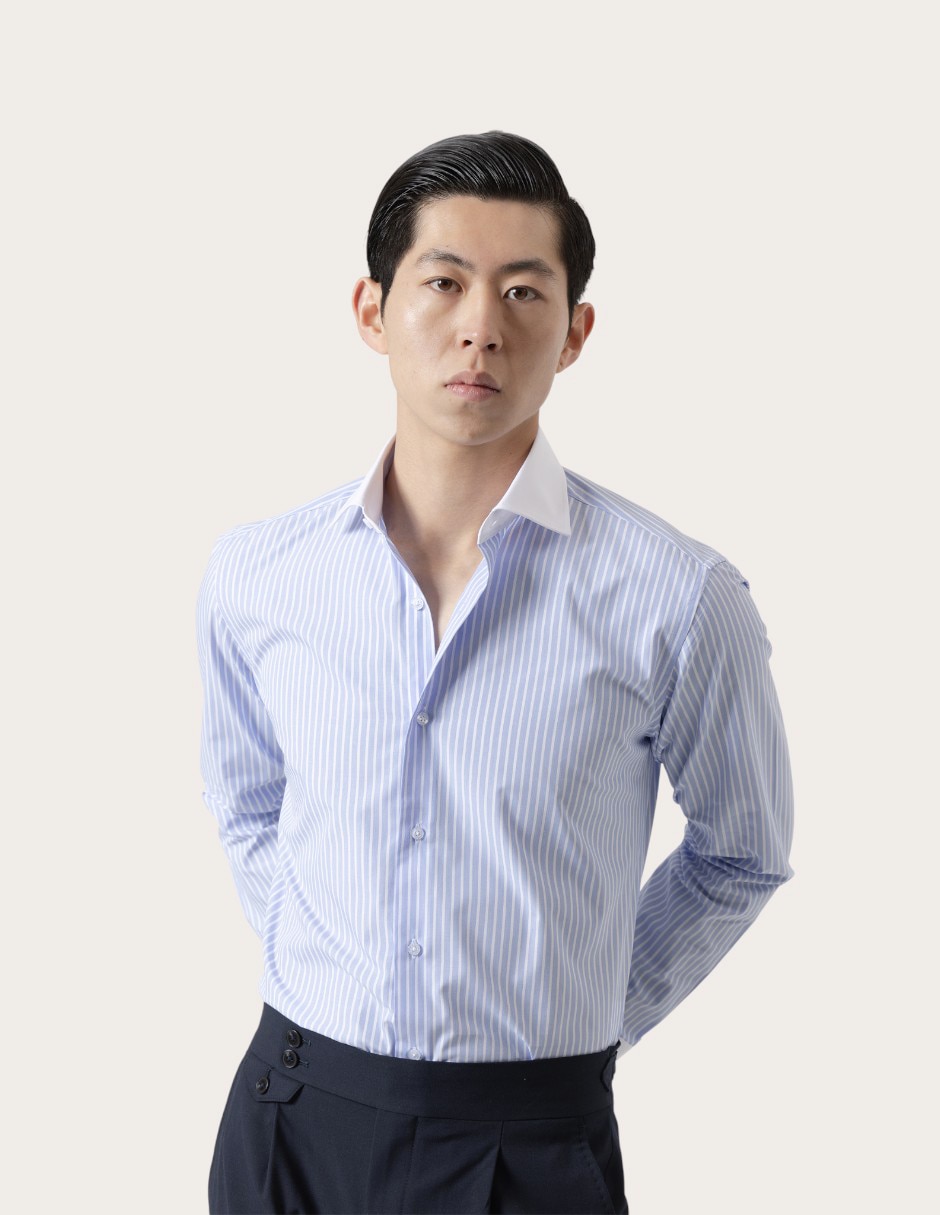 Camisa de vestir de algodón manga larga para hombre 2
