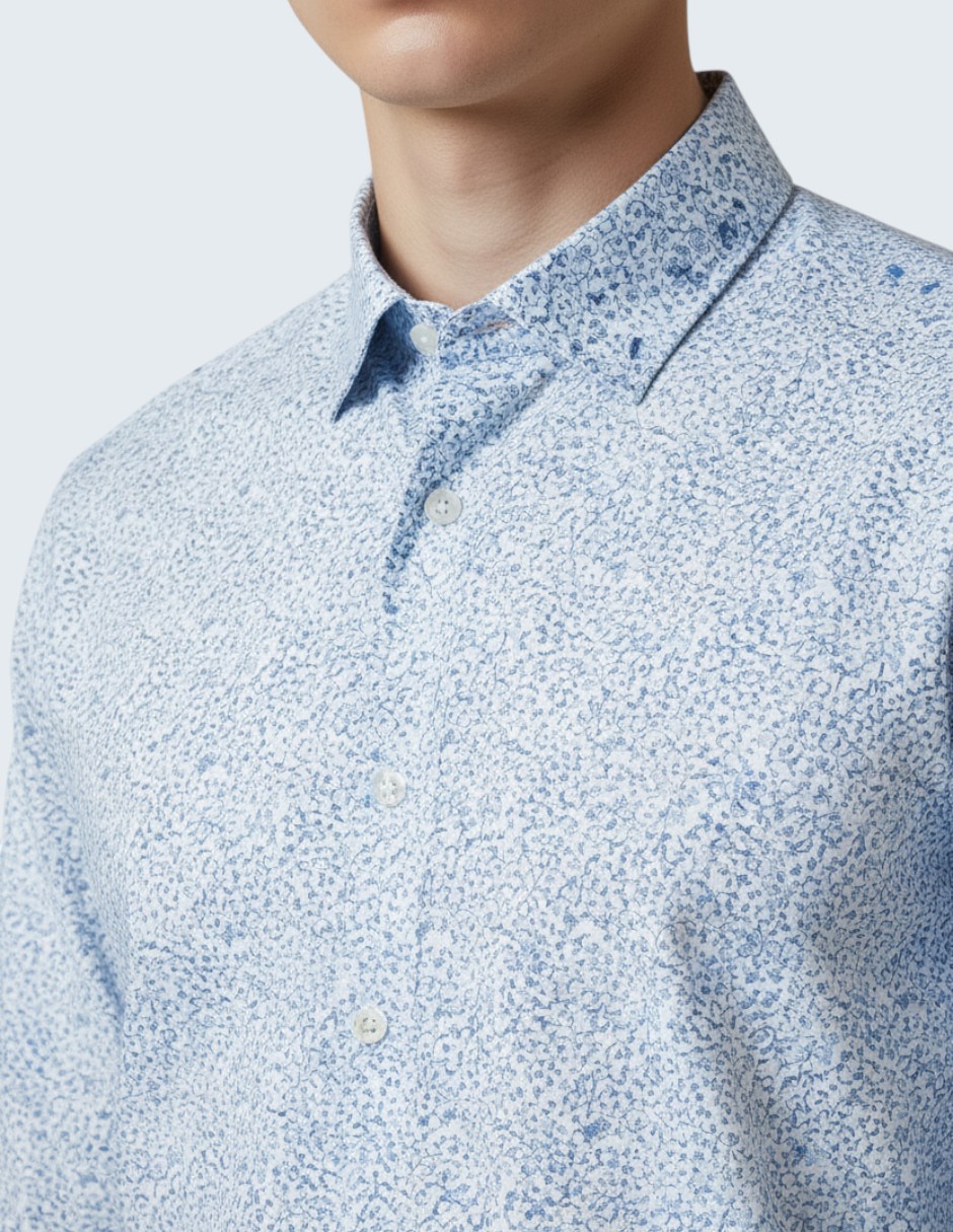 Camisa de vestir de algodón manga larga para hombre 2