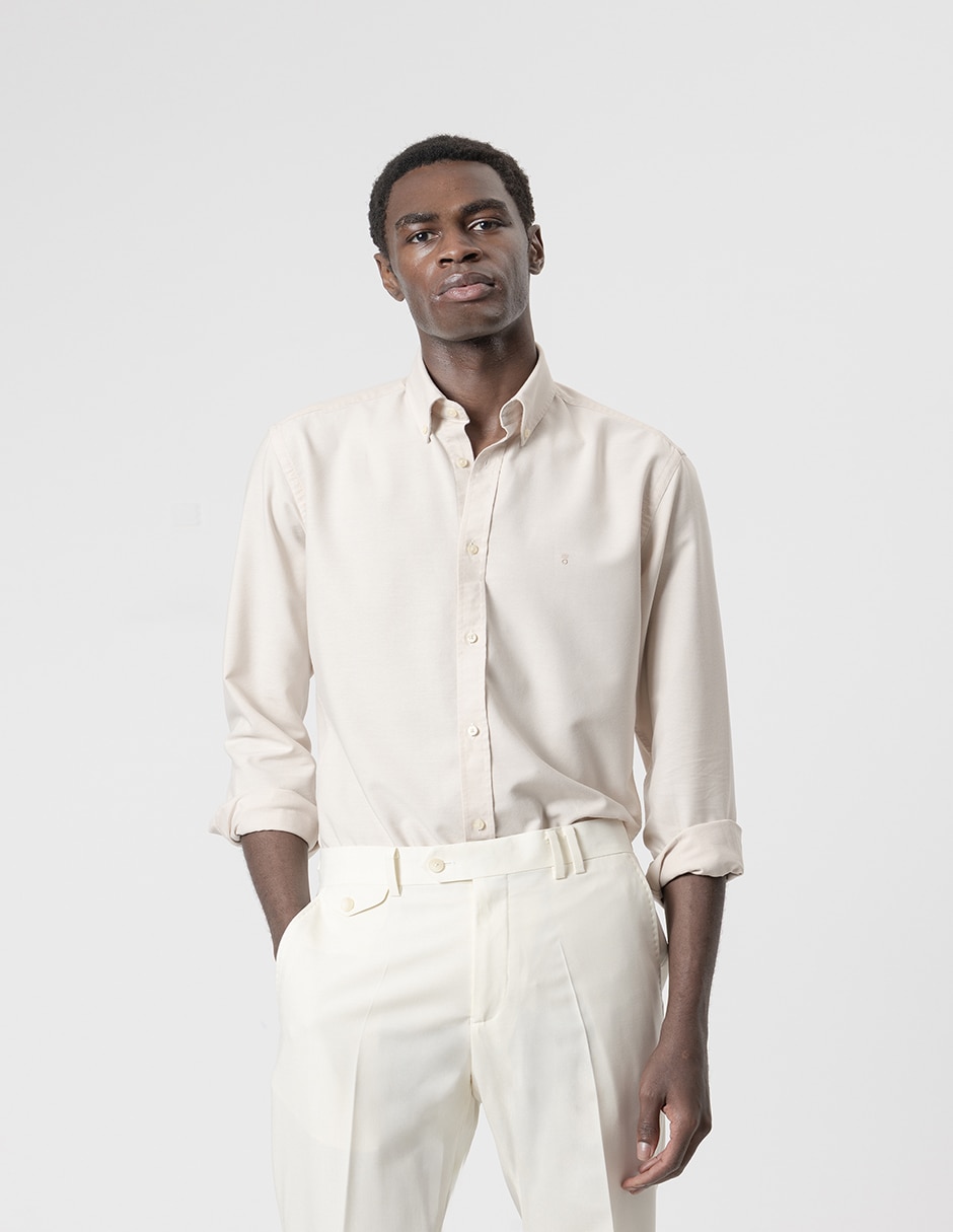Camisa casual de algodón manga larga para hombre Camisa casual de algodón manga larga para hombre