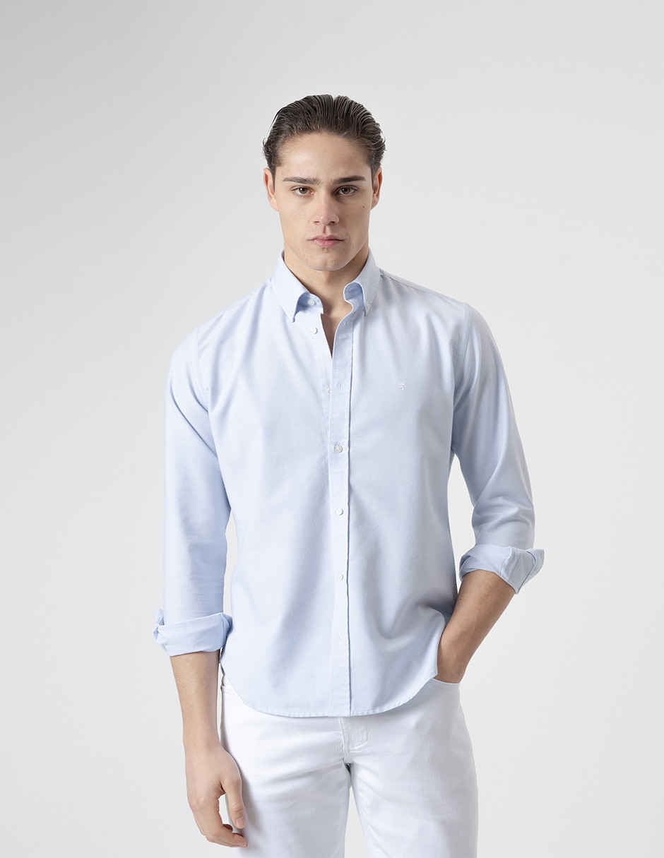 Camisa casual de algodón manga larga para hombre