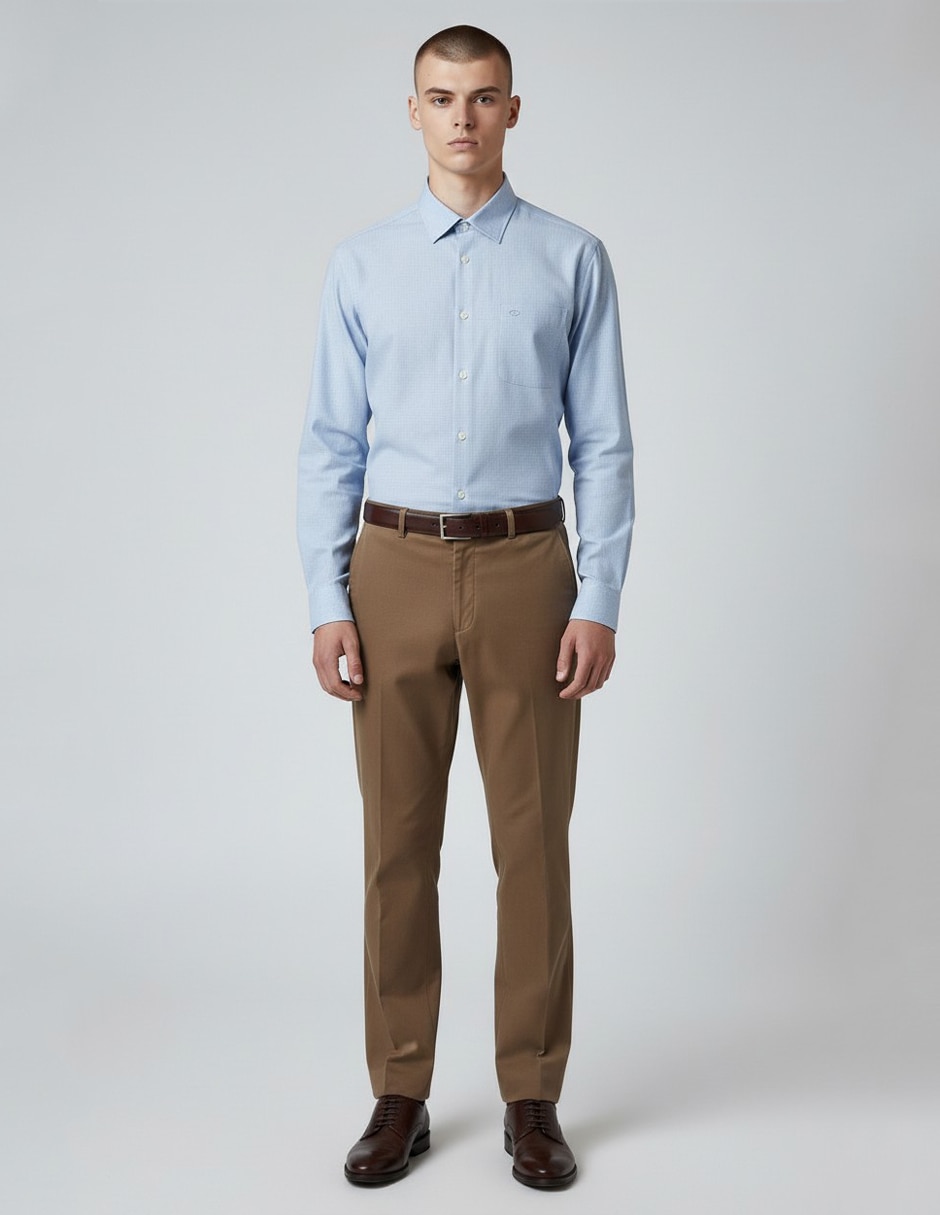 Camisa formal manga larga para hombre 3