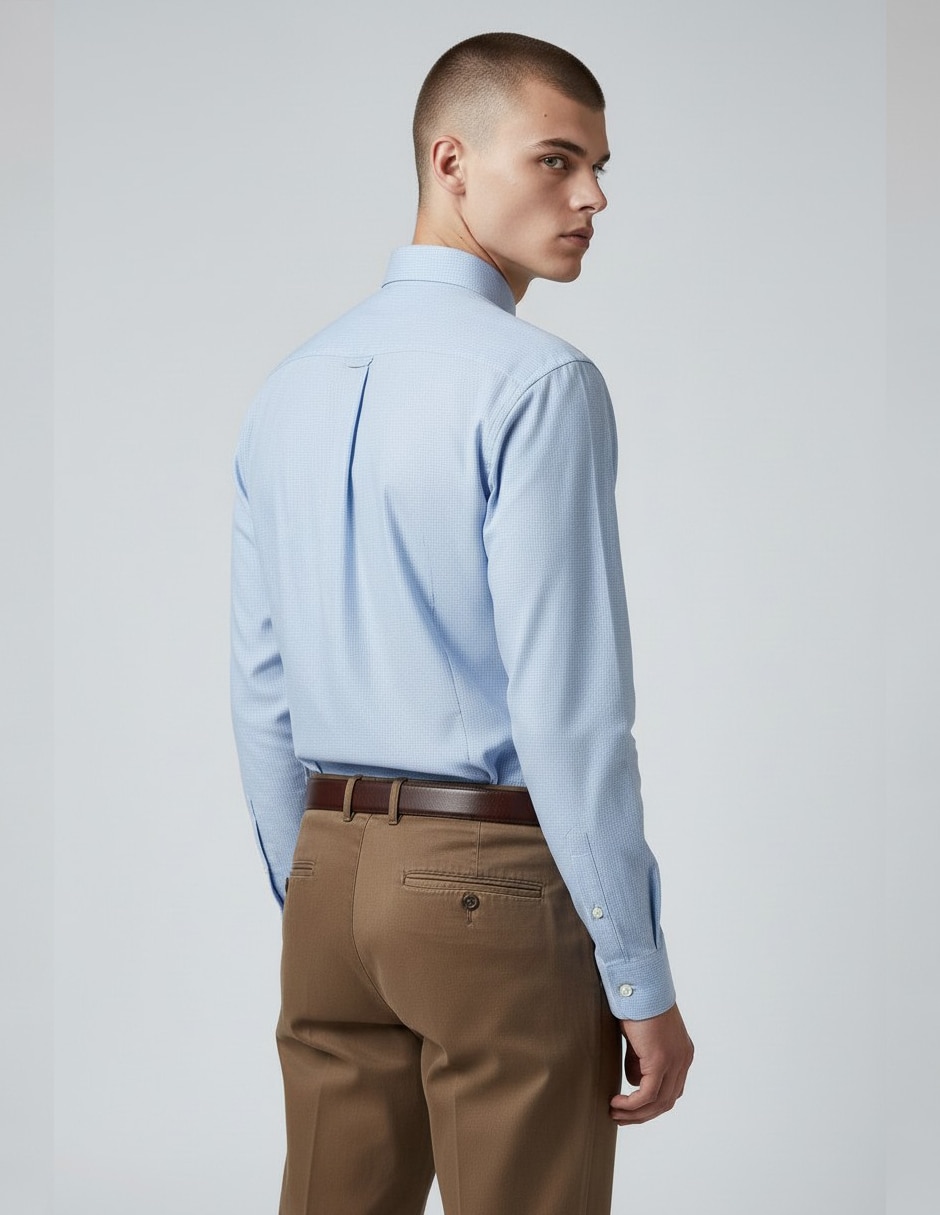 Camisa formal manga larga para hombre 4