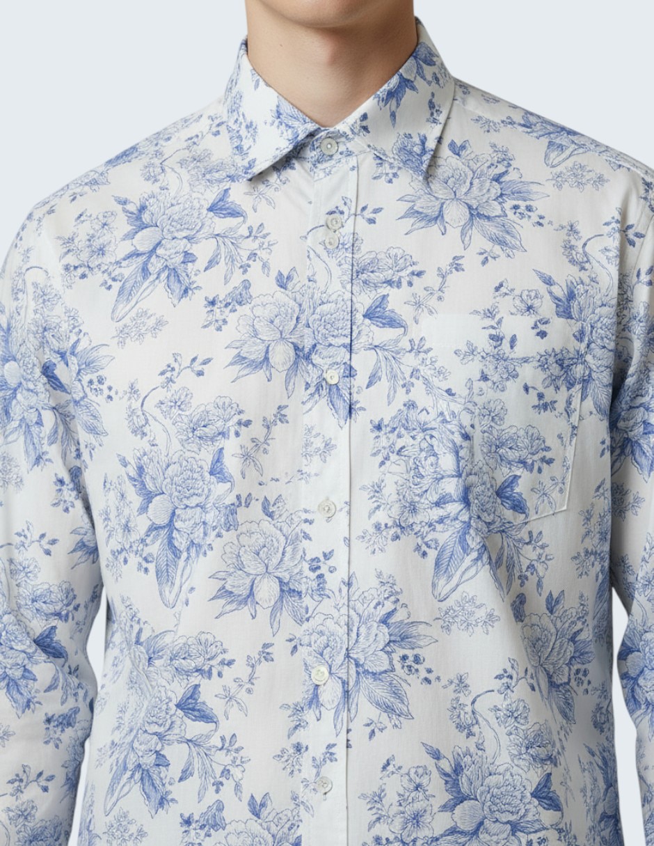 Camisa de vestir de algodón manga larga para hombre 4
