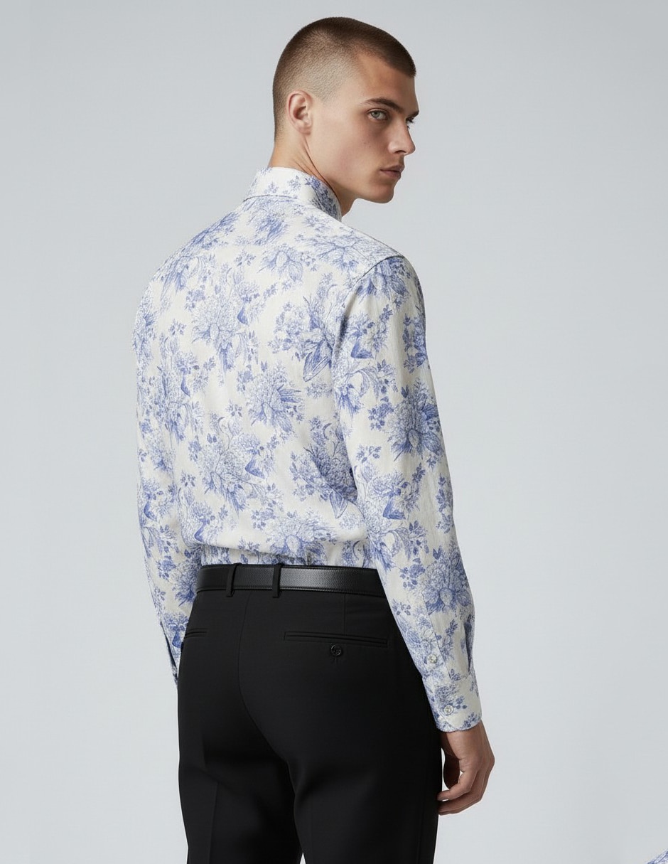 Camisa de vestir de algodón manga larga para hombre 5