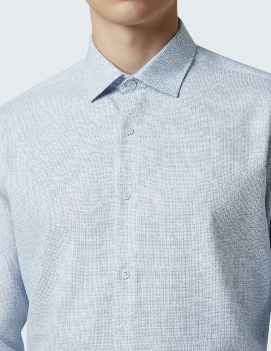 Camisa de vestir de algodón manga larga para hombre 5