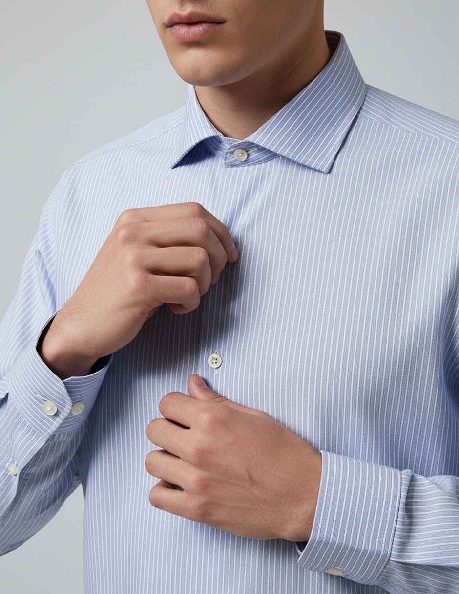 Camisa de vestir de algodón manga larga para hombre 9