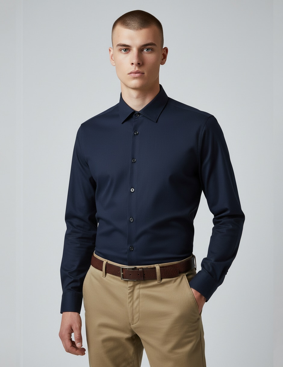 Camisa de vestir manga larga para hombre