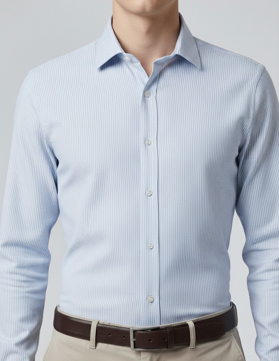 Camisa de vestir de algodón manga larga para hombre 2