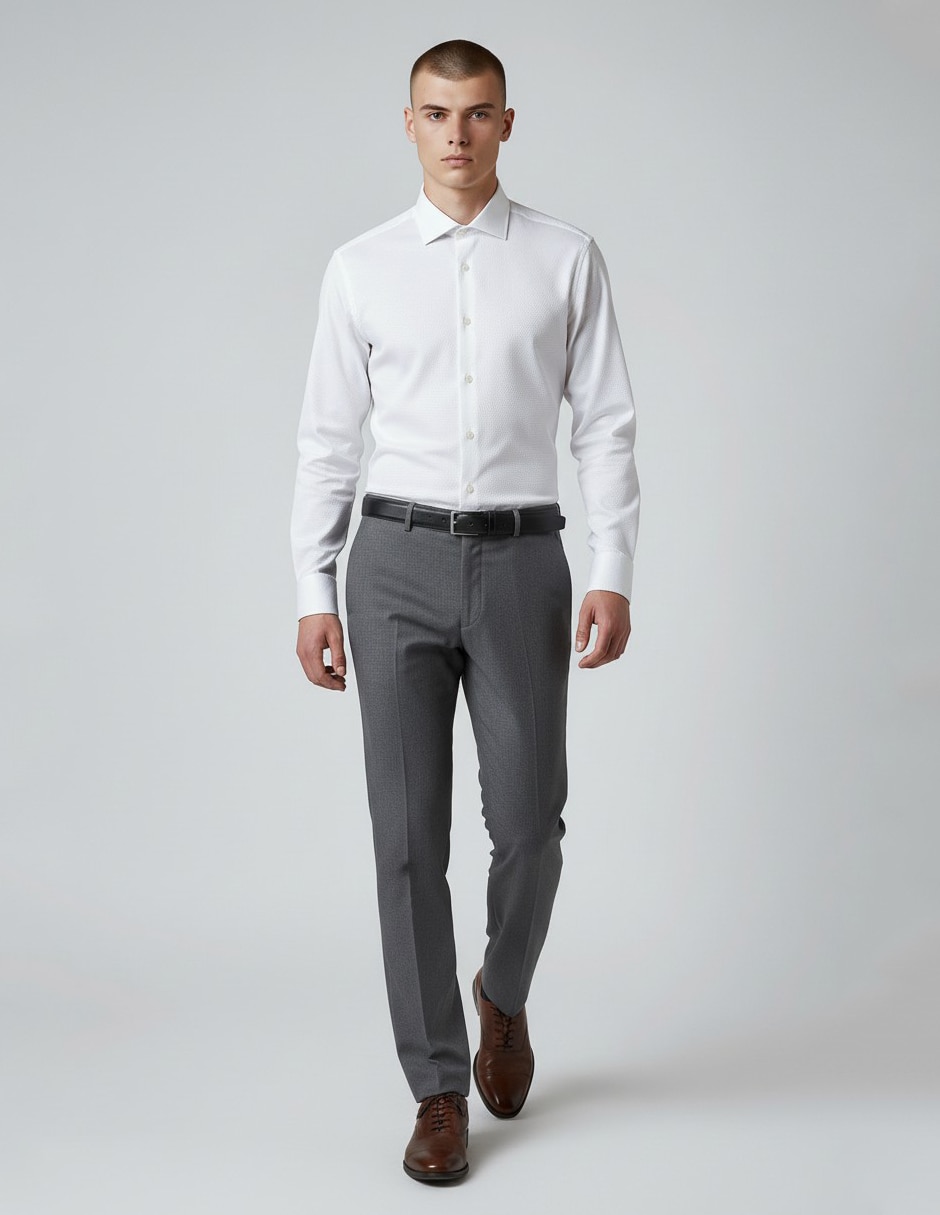 Camisa formal de algodón manga larga para hombre 2