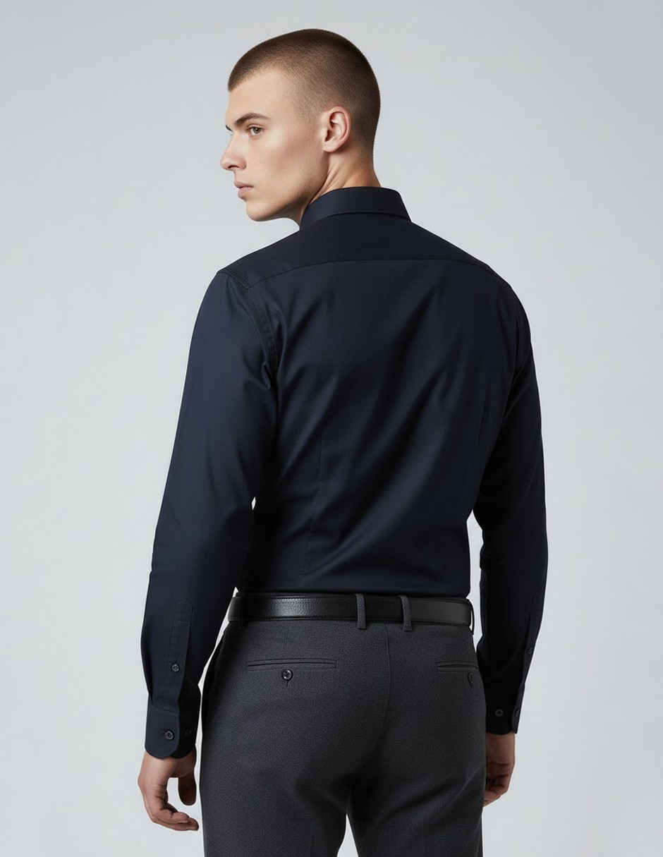 Camisa formal de algodón manga larga para hombre 4