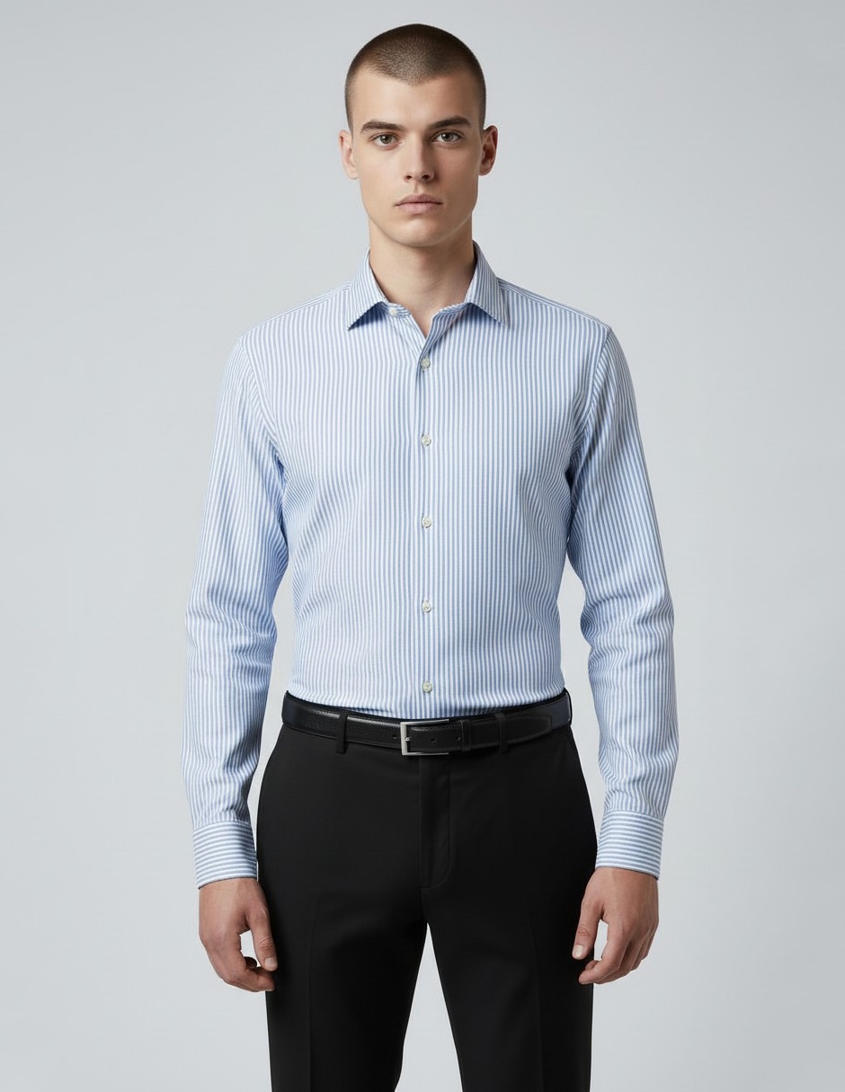 Camisa formal de algodón manga larga para hombre Camisa formal de algodón manga larga para hombre