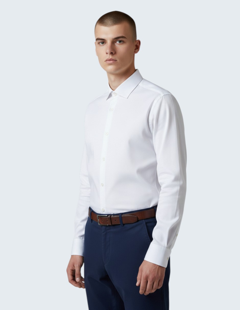 Camisa de vestir de algodón manga larga para hombre Camisa de vestir de algodón manga larga para hombre