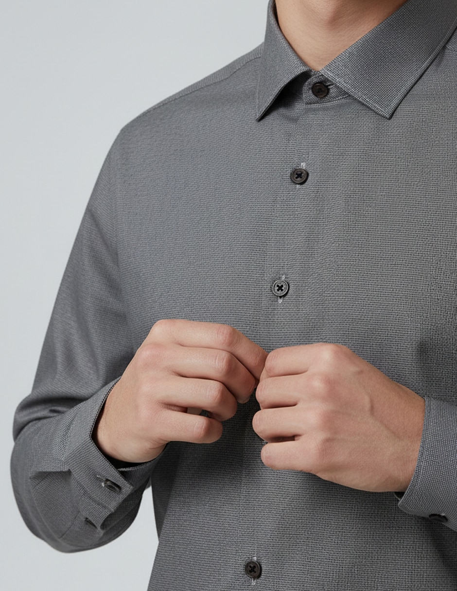 Camisa de vestir de algodón manga larga para hombre 6