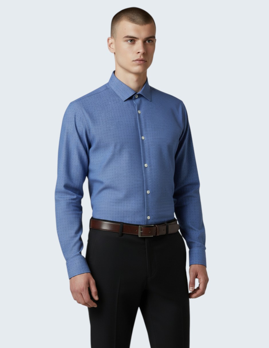 Camisa de vestir de algodón manga larga para hombre